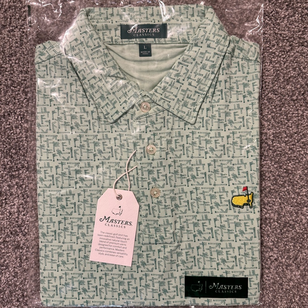 2023 Masters Golf Polo Green Signs Men’s Large